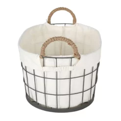 Lined Oval Wire Storage Basket, Extra Large -Storage Sales Store lined oval wire storage basket extra large 2