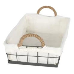 Lined Rectangle Wire Storage Basket, Small 5 Lined Rectangle Wire Storage Basket, Small -Storage Sales Store lined rectangle wire storage basket small 2