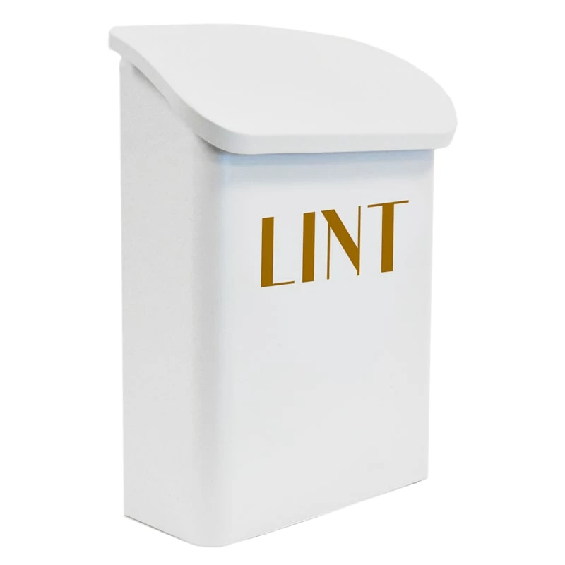 Lombard White & Gold Metal Laundry Lint Box 1 Lombard White & Gold Metal Laundry Lint Box
