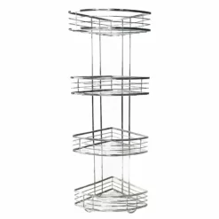 Manhattan 4-Tier Corner Storage Stand, Chrome