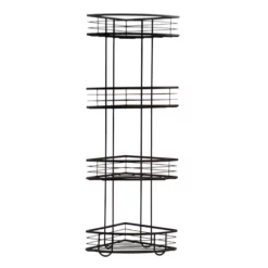 Manhattan 4-Tier Corner Storage Stand, Matte Black