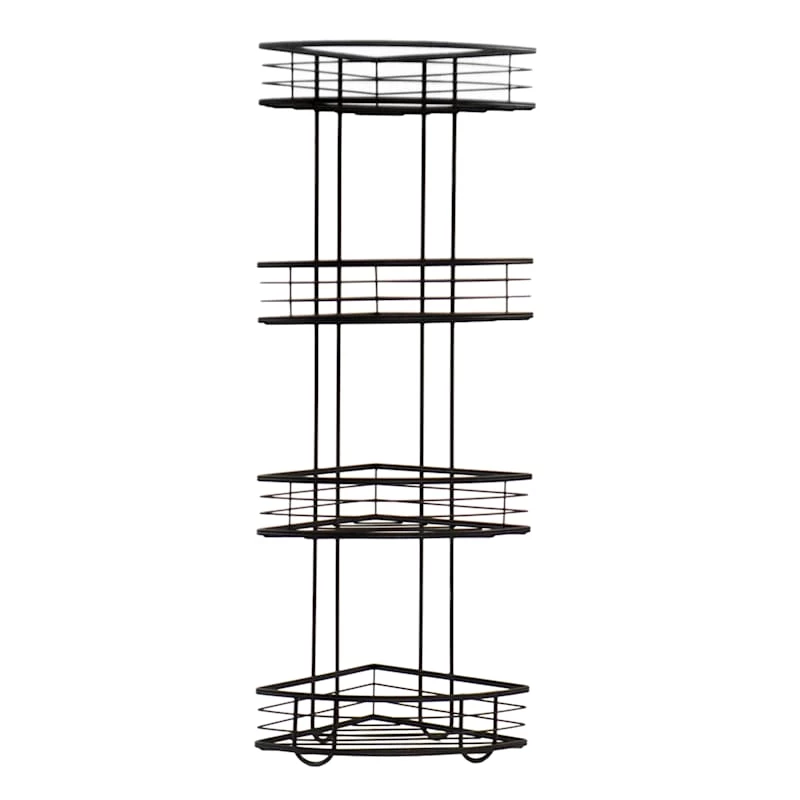 Manhattan 4-Tier Corner Storage Stand, Matte Black 1 Manhattan 4-Tier Corner Storage Stand, Matte Black