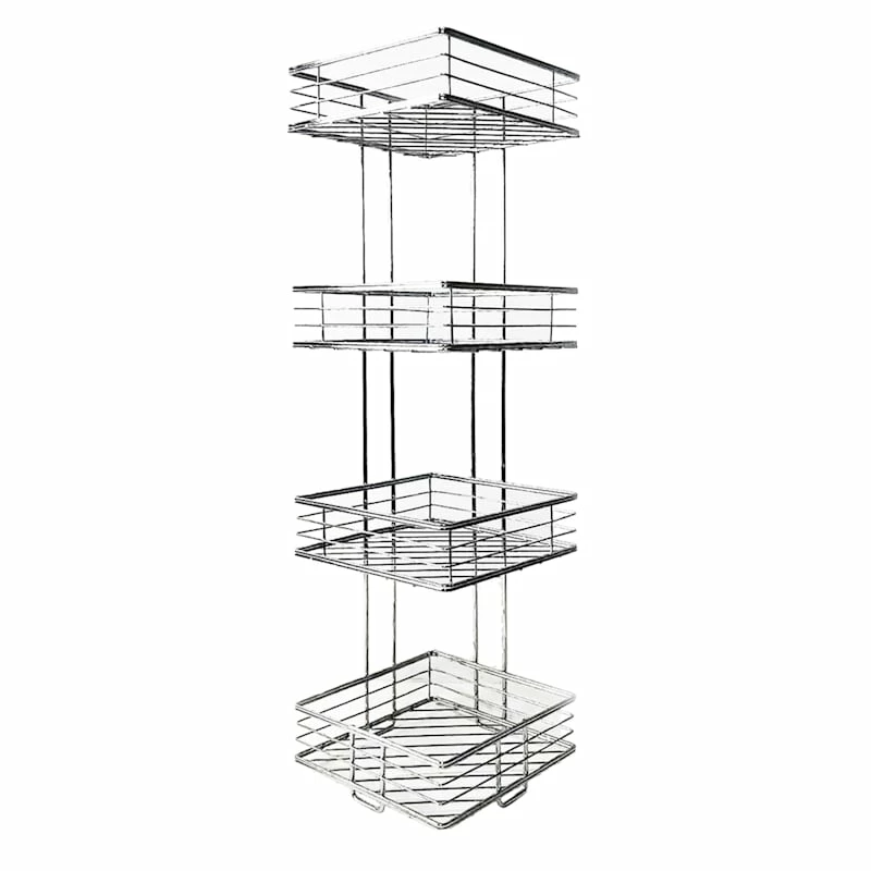 Manhattan 4-Tier Square Storage Stand, Chrome 1 Manhattan 4-Tier Square Storage Stand, Chrome