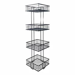 Manhattan 4-Tier Square Storage Stand, Matte Black
