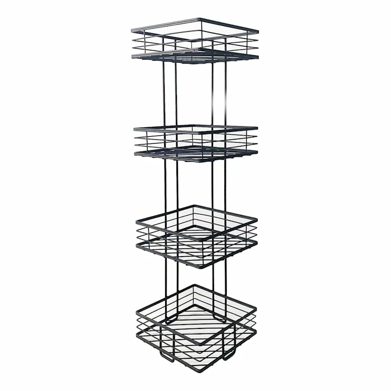 Manhattan 4-Tier Square Storage Stand, Matte Black 1 Manhattan 4-Tier Square Storage Stand, Matte Black