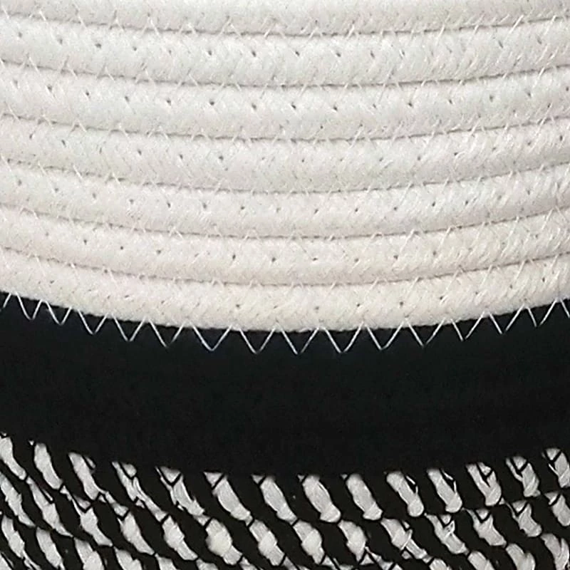 Marly Black Striped Round Storage Basket, Large 2 Marly Black Striped Round Storage Basket, Large - Image 2