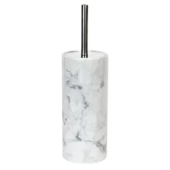 Marmar Marbled Print Ceramic Toilet Bowl Brush With Chrome Handle