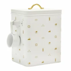Matisse White & Gold Canister, Large