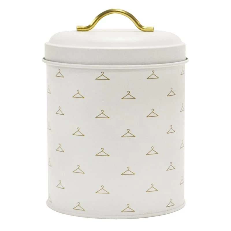 Matisse White & Gold Round Canister, Medium 1 Matisse White & Gold Round Canister, Medium