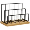 Matte Black Wire & Bamboo Wood Letter Sorter