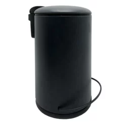 Matte Charcoal Hans Step Trash Can With Removable Liner, 30l