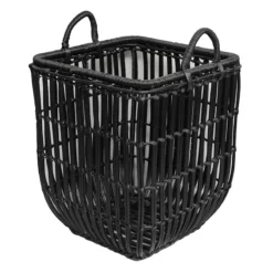 MD SQ BLK POLY RATTAN BSKT