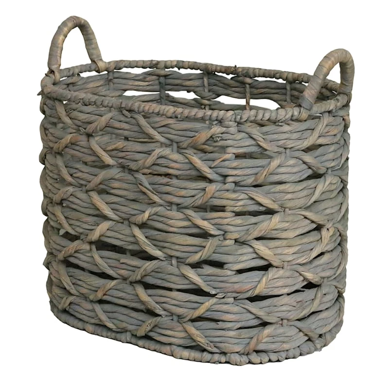 MED GREY WH OVAL BSKT 1 MED GREY WH OVAL BSKT