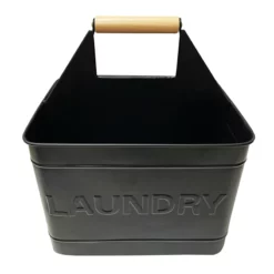 METAL CADDY WITH WOOD HANDLE