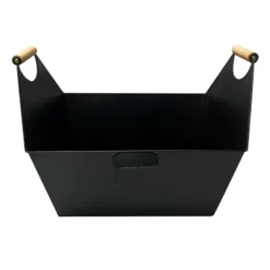 METAL CADDY WITH WOOD HANDLE-L