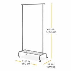 Metal Garment Rack, Gunmetal 7 Metal Garment Rack, Gunmetal -Storage Sales Store metal garment rack gunmetal 3