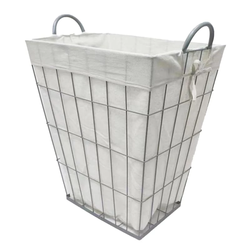 Metal Wire Grid Laundry Hamper, Cool Grey 1 Metal Wire Grid Laundry Hamper, Cool Grey