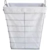 Metal Wire Rectangle Laundry Hamper & Liner, Metallic