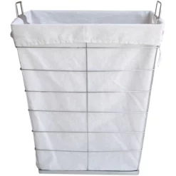 Metal Wire Rectangle Laundry Hamper & Liner, Metallic