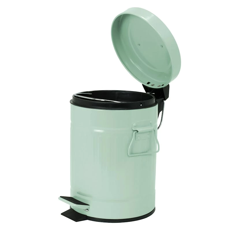 Mint Green Retro Step Trash Bin, 5l 1 Mint Green Retro Step Trash Bin, 5l