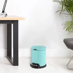 Mint Green Round Pedal Bin, 5l 9 Mint Green Round Pedal Bin, 5l -Storage Sales Store mint green round pedal bin 5l 4