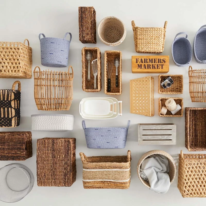 Mylie Grey Print Round Storage Bin, Large 3 Mylie Grey Print Round Storage Bin, Large - Image 3