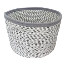 Mylie Grey Print Round Storage Bin, Large