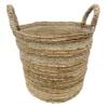 Natural Banana Leaf Round Basket, Medium