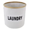 Natural Round Bamboo Fabric Laundry Basket, Small