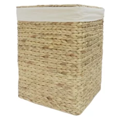 Natural Water Hyacinth Laundry Hamper, Small