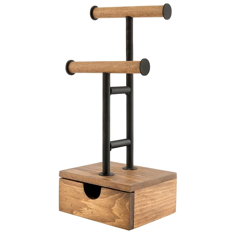 Natural Wood Jewelry Organizer Stand 1 Natural Wood Jewelry Organizer Stand