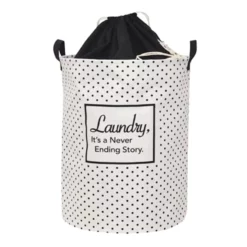 Never Ending Laundry Hamper With Drawstring Liner, Black
