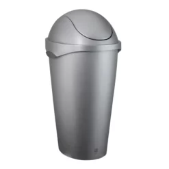 Nickel Swing-Top Trash Can, 12gal