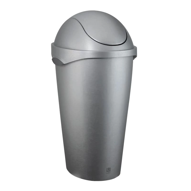 Nickel Swing-Top Trash Can, 12gal 1 Nickel Swing-Top Trash Can, 12gal
