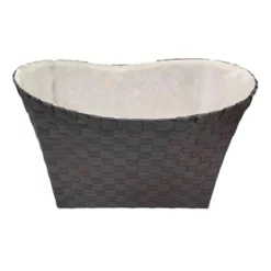 Non Woven Oval Bottom Basket With Liner, Grey