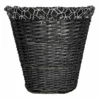 Oval Willow Laundry Hamper, Grey
