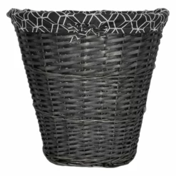 Oval Willow Spilt Laundry Hamper, Grey