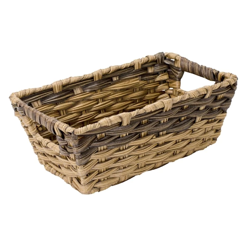 Pe Faux Rattan S Shelf Tote Brown 1 Pe Faux Rattan S Shelf Tote Brown