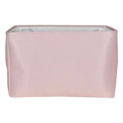 Pearl Blush Pink Rectangle Fabric Storage Basket, Large