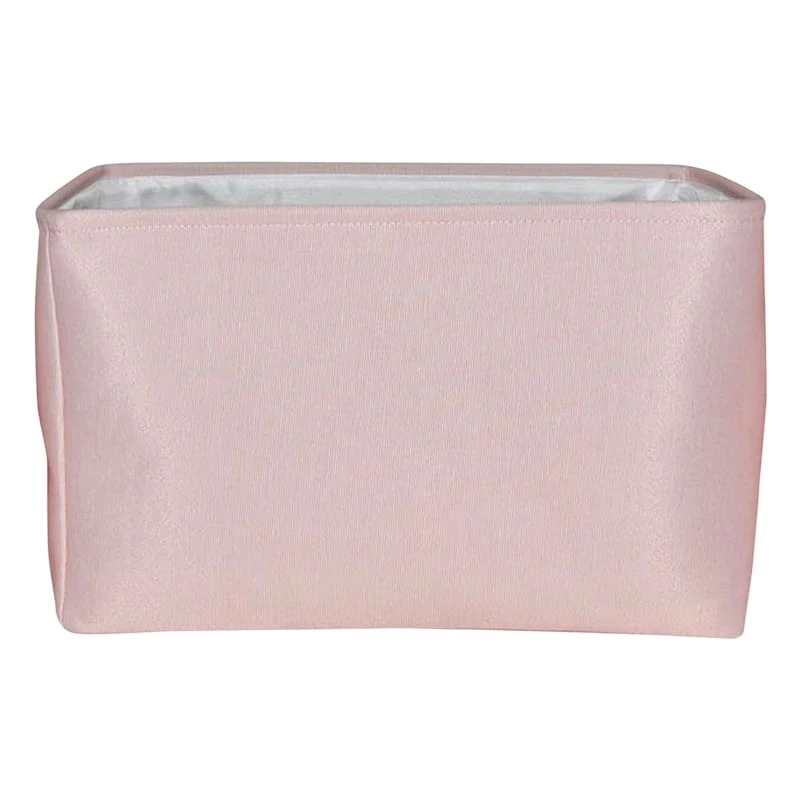 Pearl Blush Pink Rectangle Fabric Storage Basket, Large 1 Pearl Blush Pink Rectangle Fabric Storage Basket, Large