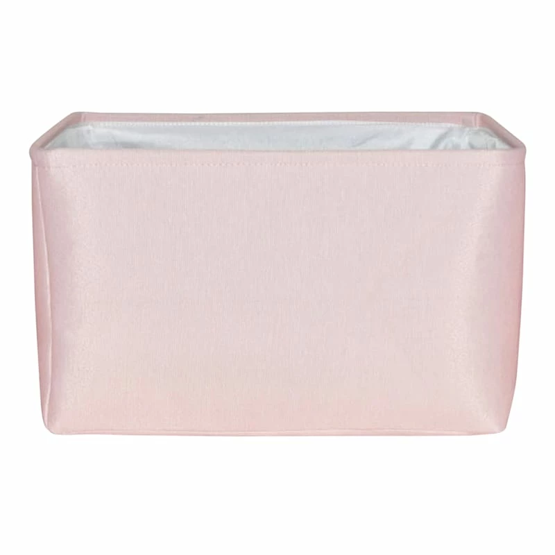 Pearl Blush Pink Rectangle Fabric Storage Basket, Large 1 Pearl Blush Pink Rectangle Fabric Storage Basket, Large