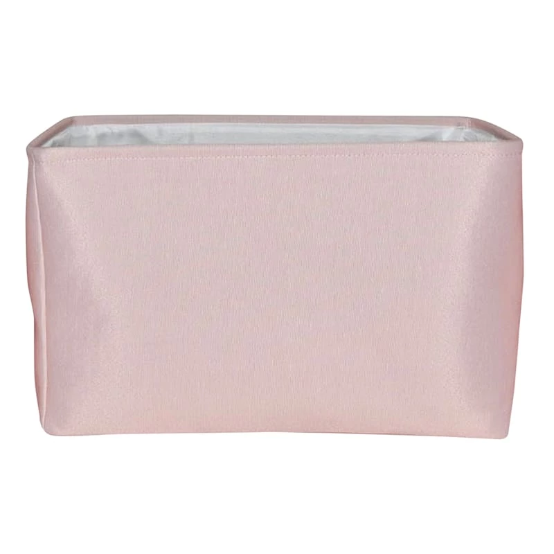 Pearl Blush Pink Rectangle Fabric Storage Basket, Medium 1 Pearl Blush Pink Rectangle Fabric Storage Basket, Medium