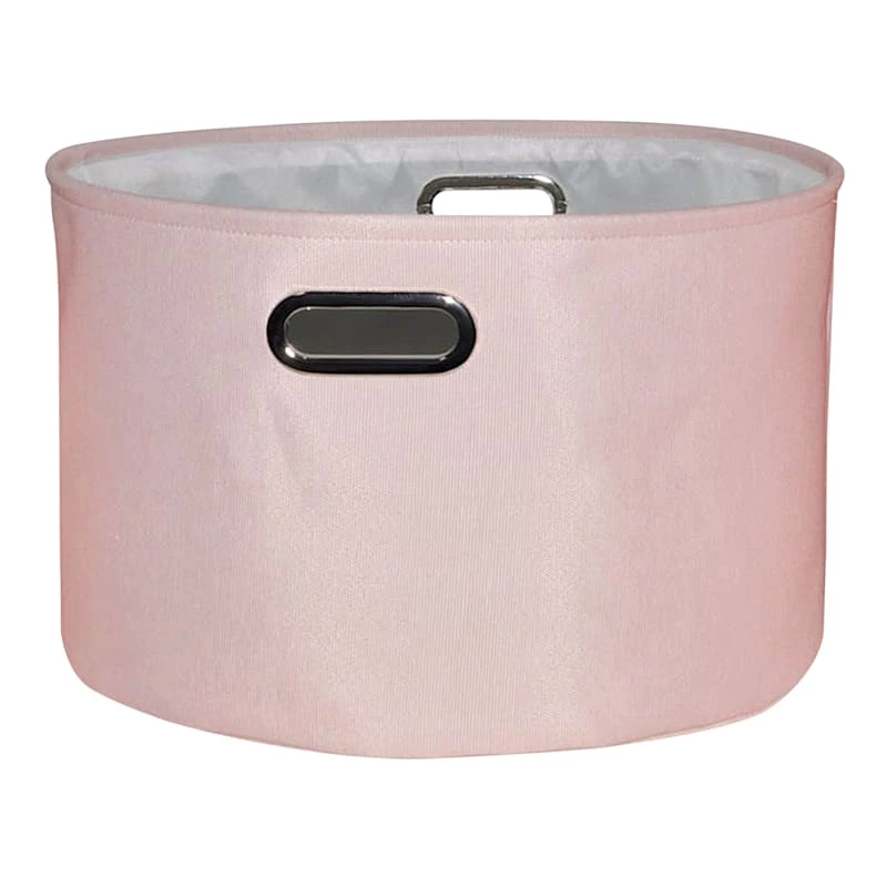 Pearl Blush Pink Round Fabric Storage Basket, Medium 1 Pearl Blush Pink Round Fabric Storage Basket, Medium