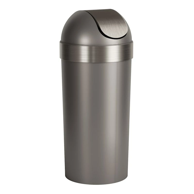 Pewter Venti Trash Can, 16.5gal 1 Pewter Venti Trash Can, 16.5gal