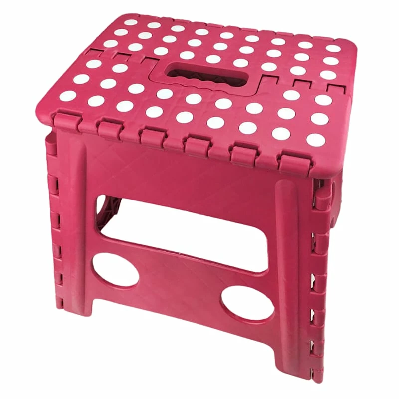 Pink Foldable Step Stool, 13" 1 Pink Foldable Step Stool, 13"