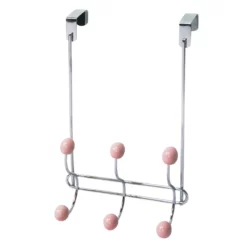 Pink Wire & Jasmine Chrome Over The Door Hanger