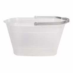 Plastic Bucket With Pouring Spouts, Side Grips & Handle