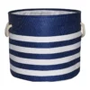 Providence Blue Striped Round Storage Basket, Medium