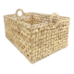 Providence Melia Flower Weave Storage Basket With Handles, Large