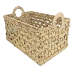 Providence Melia Flower Weave Storage Basket With Handles, Medium